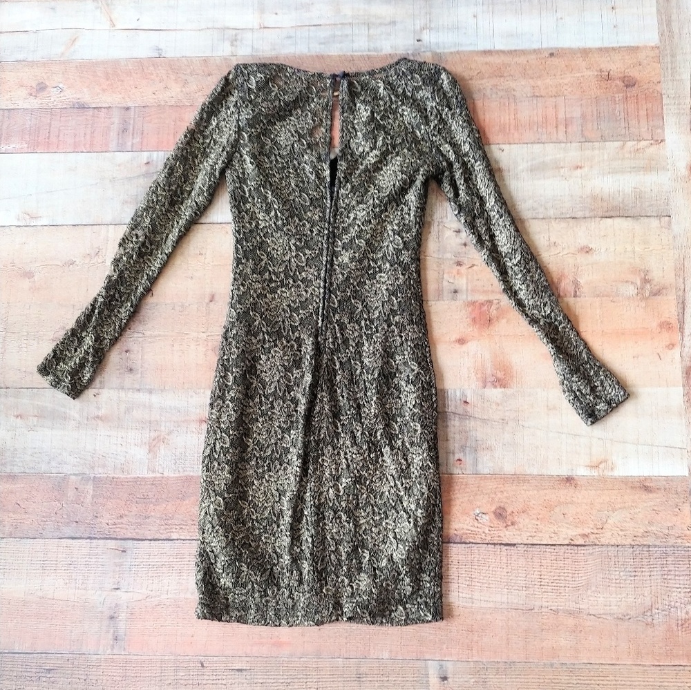 🌸Bisou Bisou Sheath Metalic Lace Dress - Picture 3 of 5